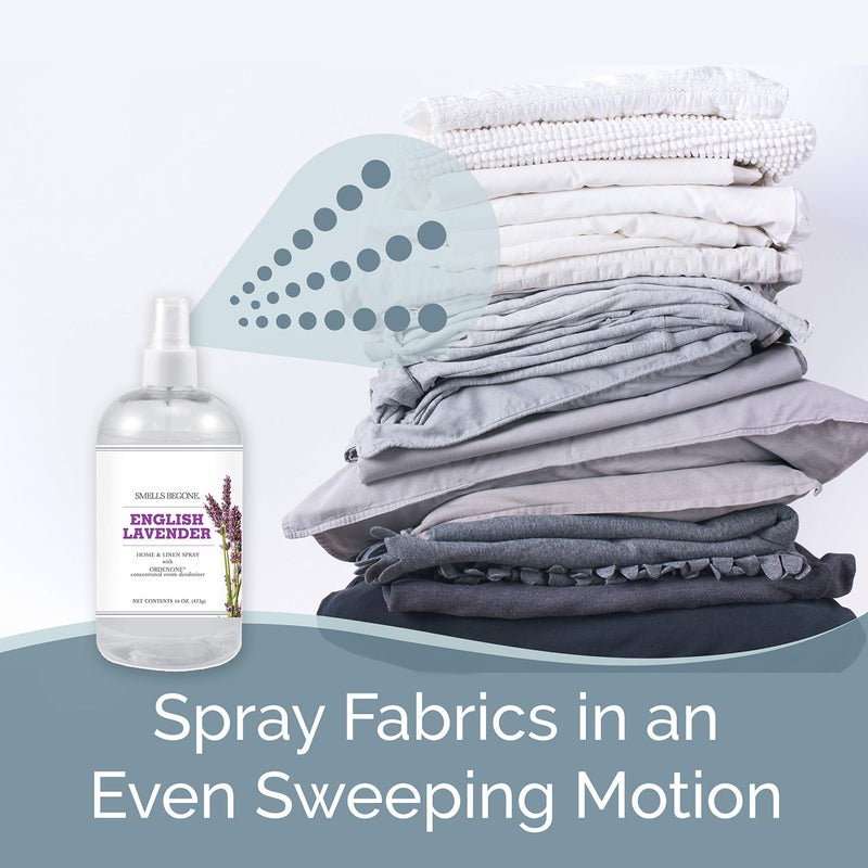 SMELLS BEGONE Air Freshener Home & Linen Spray - 16 oz, Pack of 2 - Odor Eliminator - Made with Essential Oils - English Lavender Scent - Image 1